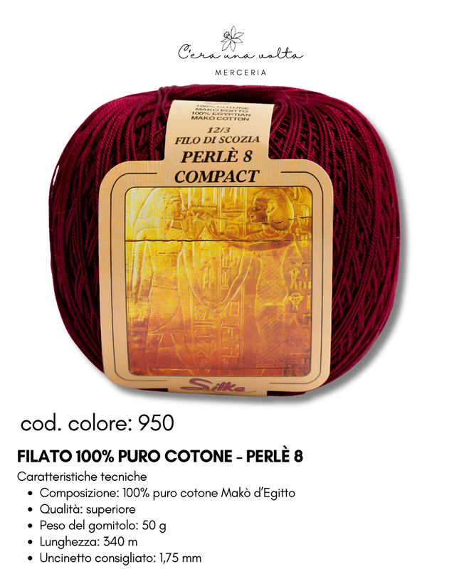Filato 100% Puro Cotone - Perlè 5 e Perlè 8