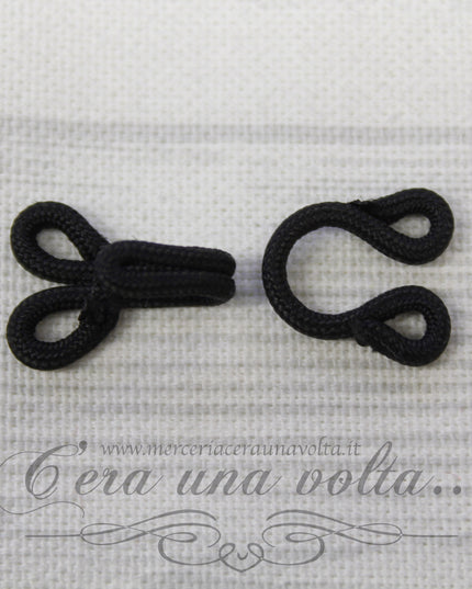 6 Pz Agganciature rivestite nere piccole