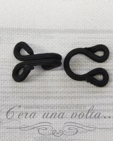 6 Pz Agganciature rivestite nere piccole