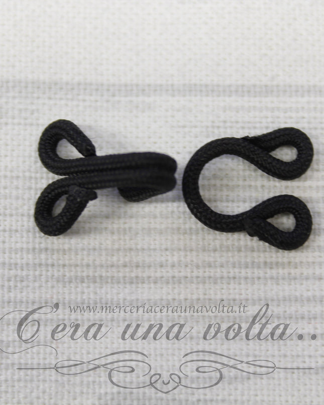 6 Pz Agganciature rivestite nere piccole