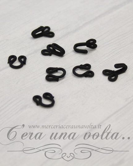 6 Pz Agganciature rivestite nere piccole