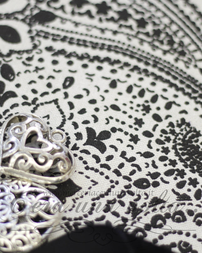 Tessuto stampa cachemire Nero