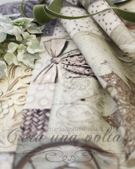 Cm 70 x 47 Scampolo Stoffa Stampata Vittoriana