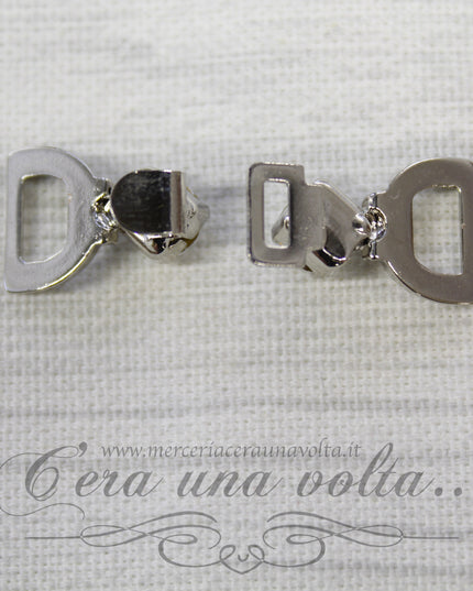 Ganci per abbigliamento argento con doppio strass