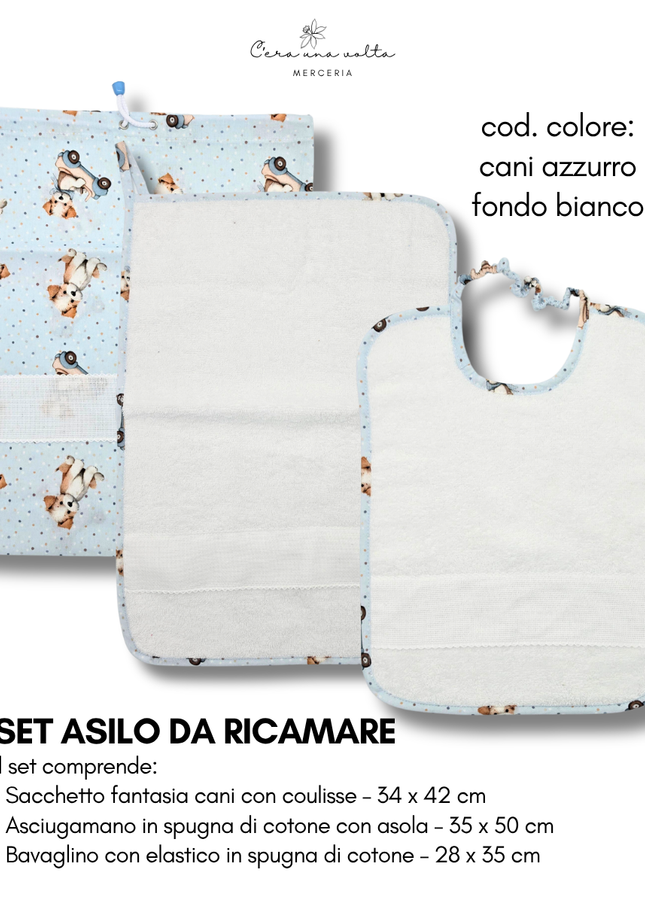 Set asilo fantasia cani da ricamo