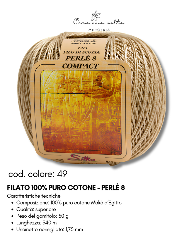 Filato 100% Puro Cotone - Perlè 5 e Perlè 8