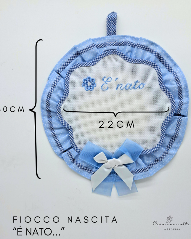 Fiocco nascita bimbo da ricamare