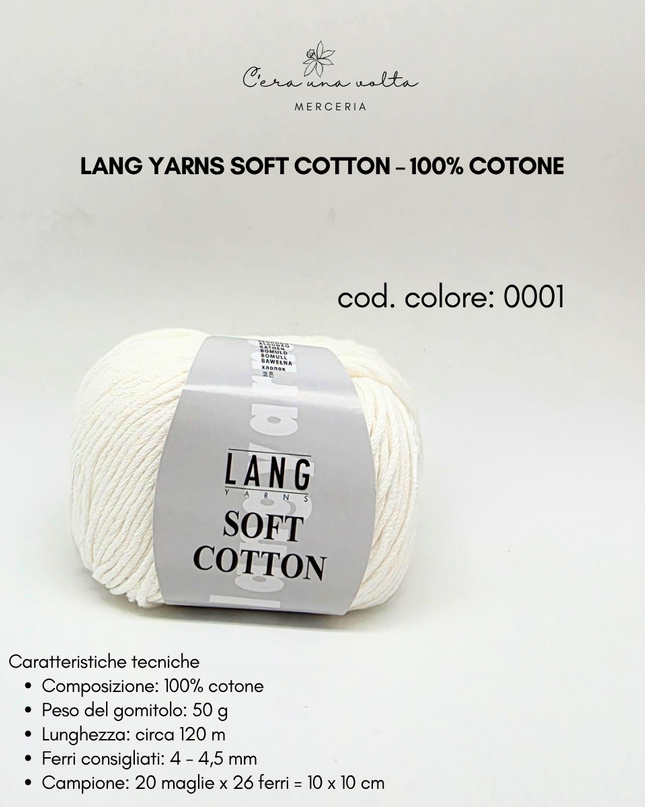 Lang Yarns Soft Cotton – 100% Cotone