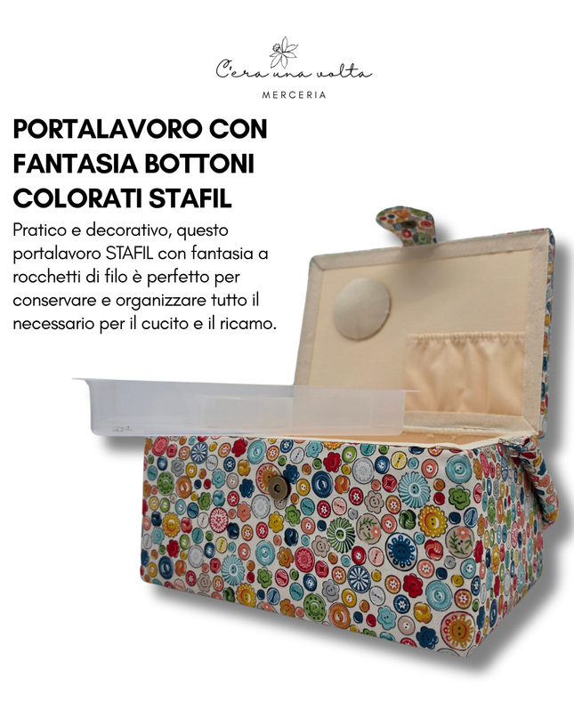 Portalavoro con fantasia bottoni colorati STAFIL