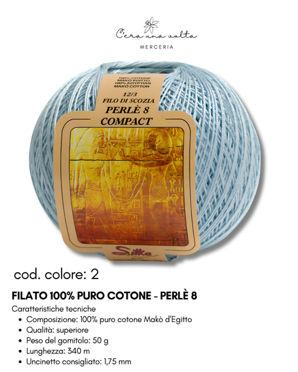 Filato 100% Puro Cotone - Perlè 5 e Perlè 8