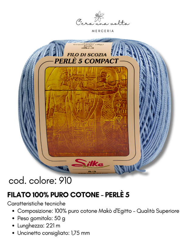 Filato 100% Puro Cotone - Perlè 5 e Perlè 8