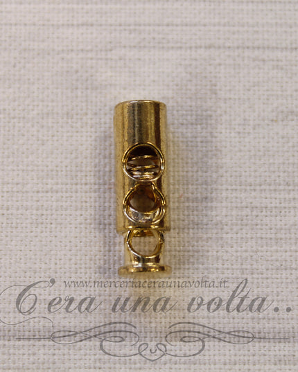 Fermacorda a molla Oro 2 fori in metallo