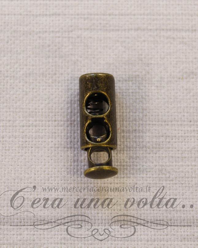 Fermacorda a molla Ottone 2 fori in metallo