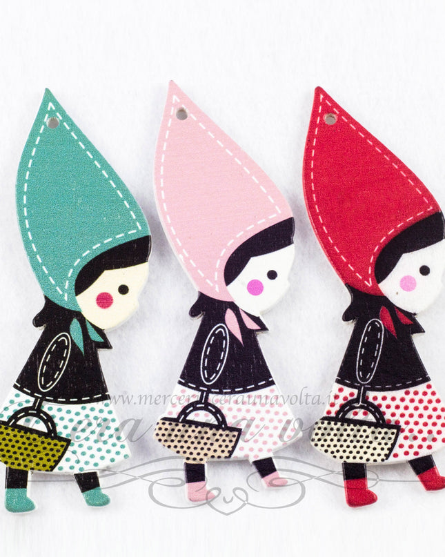 Bottoni in legno Cappuccetto