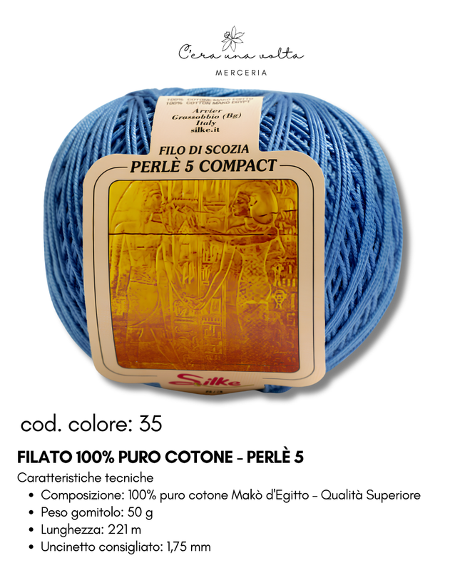 Filato 100% Puro Cotone - Perlè 5 e Perlè 8