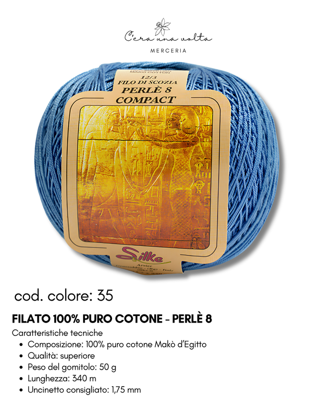 Filato 100% Puro Cotone - Perlè 5 e Perlè 8