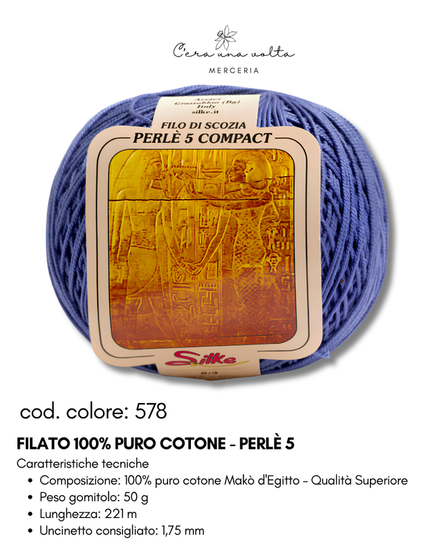 Filato 100% Puro Cotone - Perlè 5 e Perlè 8