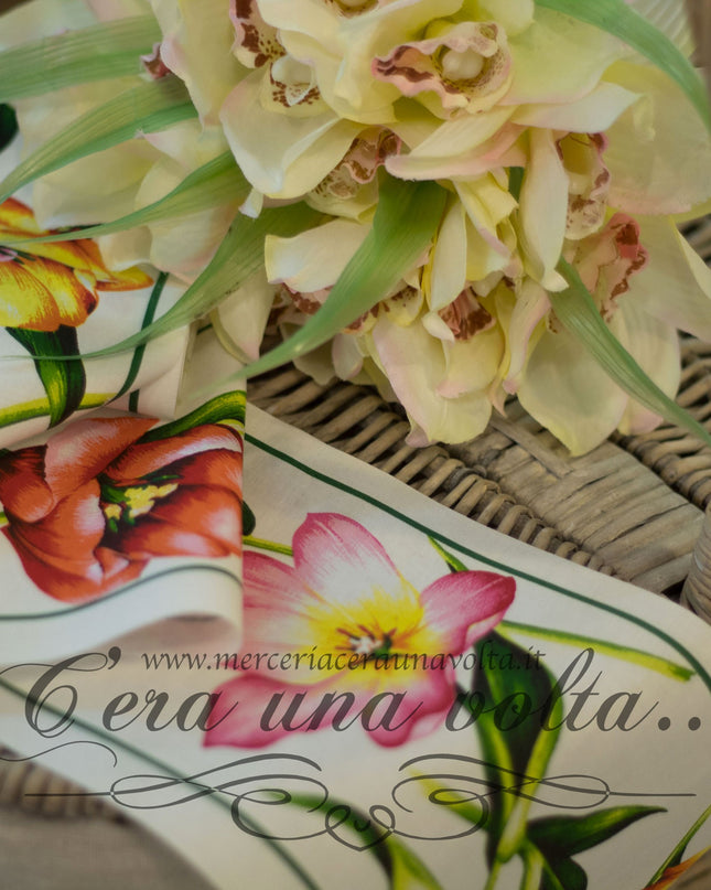 Bordo in cotone Fiorito