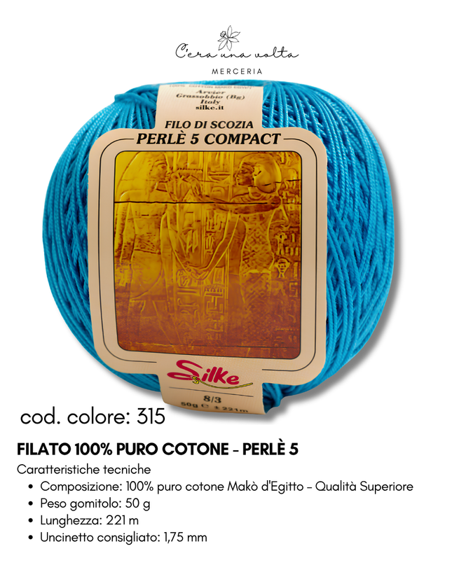 Filato 100% Puro Cotone - Perlè 5 e Perlè 8