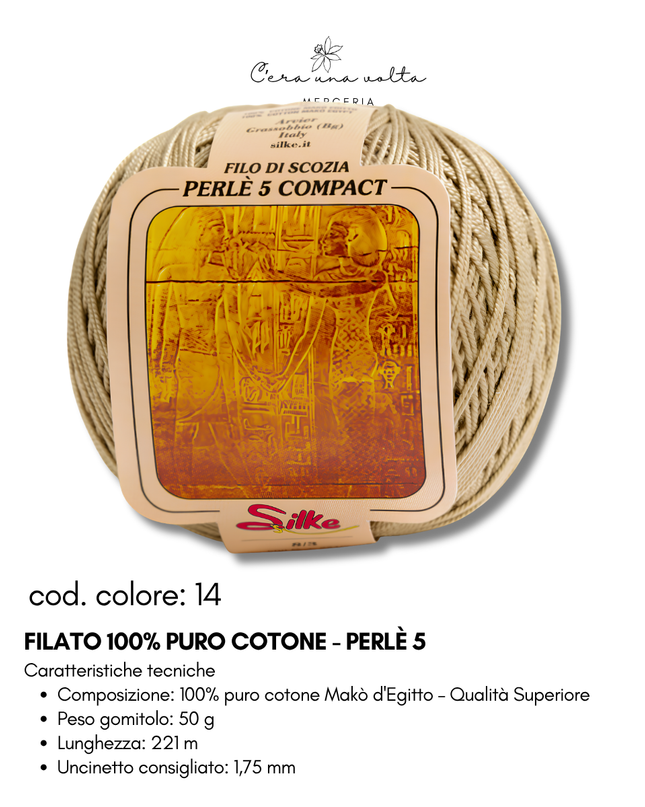Filato 100% Puro Cotone - Perlè 5 e Perlè 8