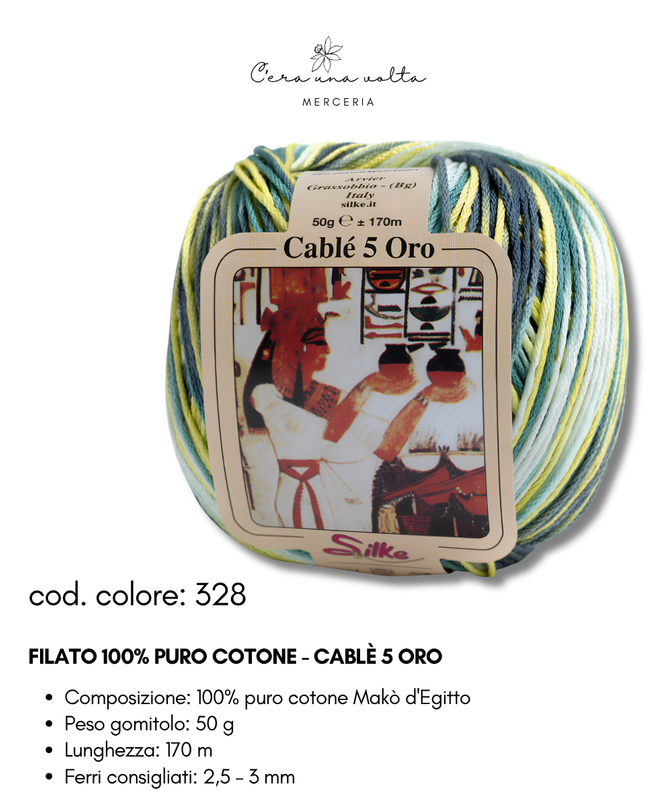 Filato 100% Puro Cotone - Cablè 5 ORO