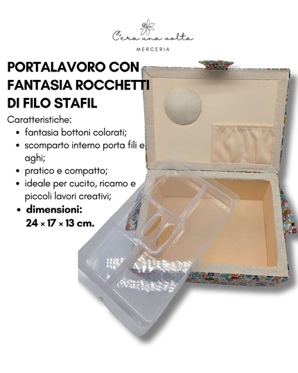 Portalavoro con fantasia bottoni colorati STAFIL