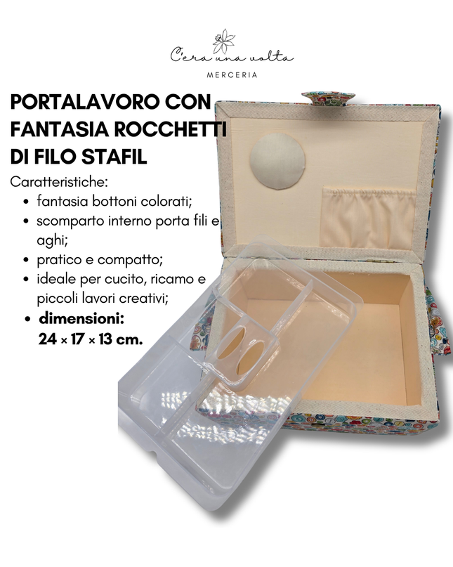 Portalavoro con fantasia bottoni colorati STAFIL