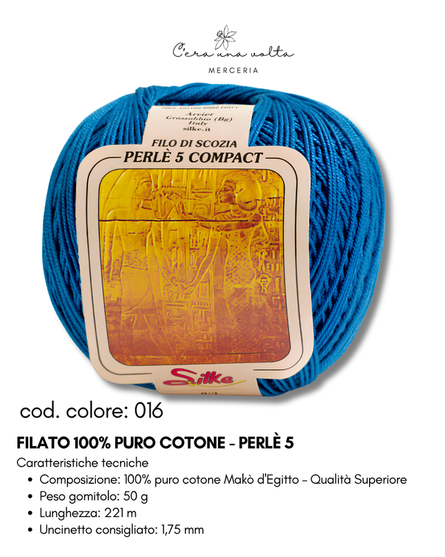 Filato 100% Puro Cotone - Perlè 5 e Perlè 8