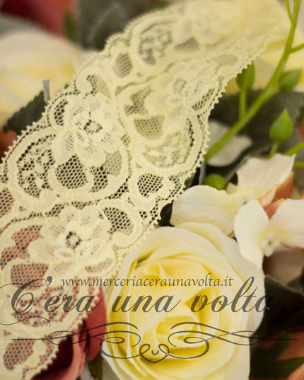 Pizzo Tramezzo Elasticizzato Fiori