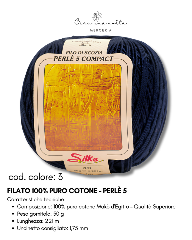 Filato 100% Puro Cotone - Perlè 5 e Perlè 8
