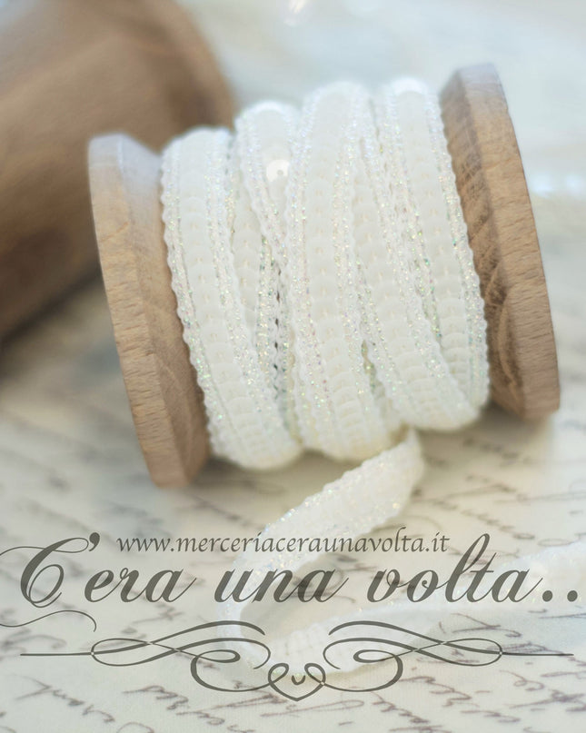 Bordura con Paillettes Avorio