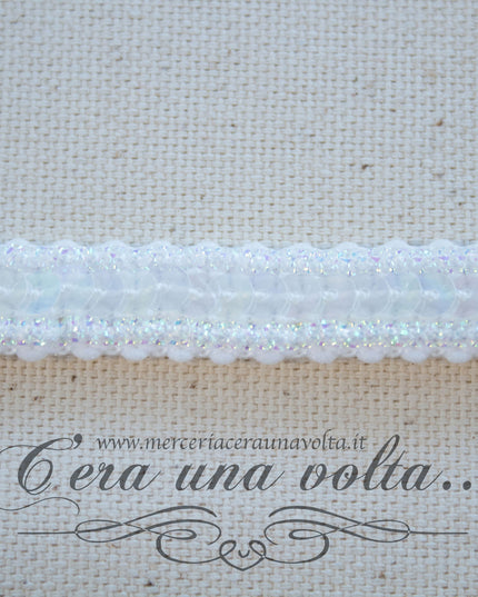 Bordura con Paillettes Bianca