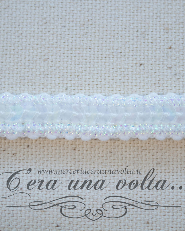 Bordura con Paillettes Bianca