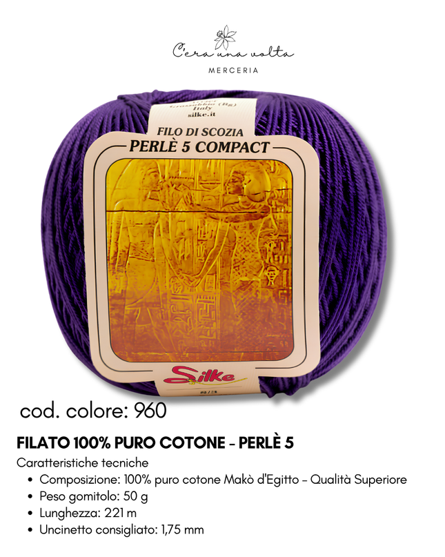 Filato 100% Puro Cotone - Perlè 5 e Perlè 8