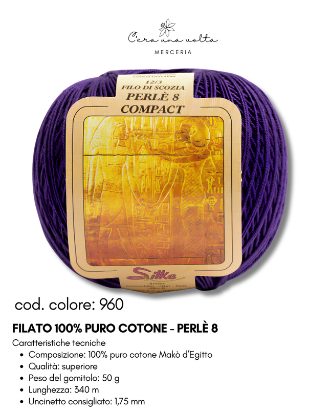Filato 100% Puro Cotone - Perlè 5 e Perlè 8