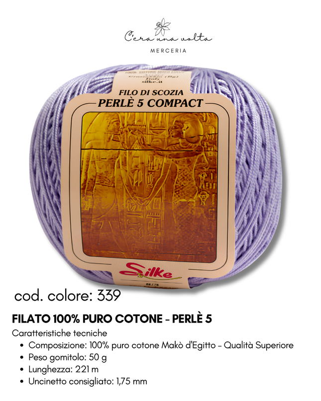 Filato 100% Puro Cotone - Perlè 5 e Perlè 8