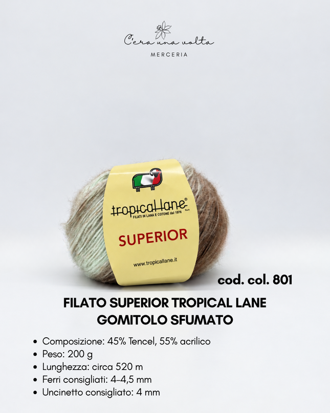 Filato Superior Tropical Lane – gomitolo sfumato da 200 g