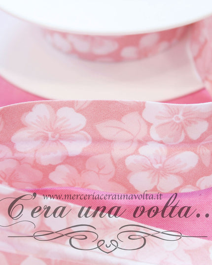 Sbieco di cotone a fiori Rosa