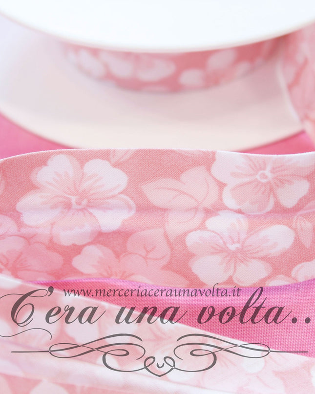 Sbieco di cotone a fiori Rosa