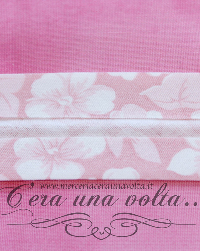 Sbieco di cotone a fiori Rosa