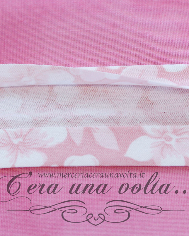 Sbieco di cotone a fiori Rosa