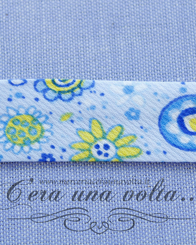 Sbieco in Cotone Piquet Azzurro