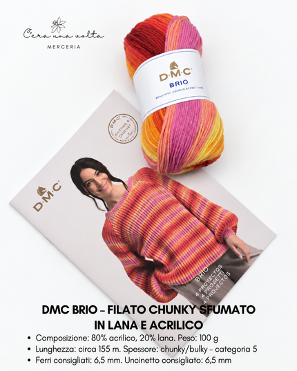 DMC Brio – Filato sfumato in lana e acrilico da 100 g