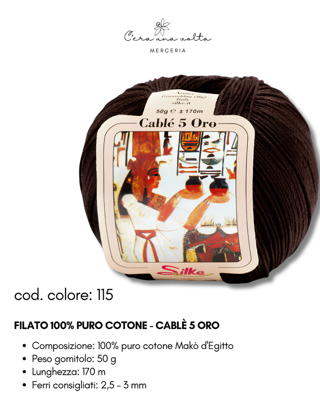 Filato 100% Puro Cotone - Cablè 5 ORO