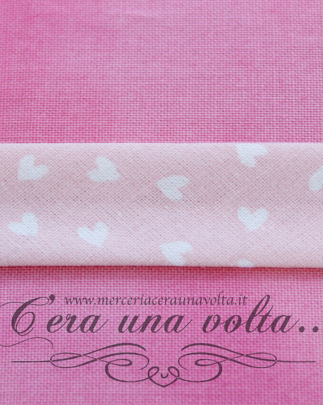 Sbieco di cotone cuori Rosa