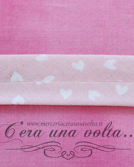 Sbieco di cotone cuori Rosa