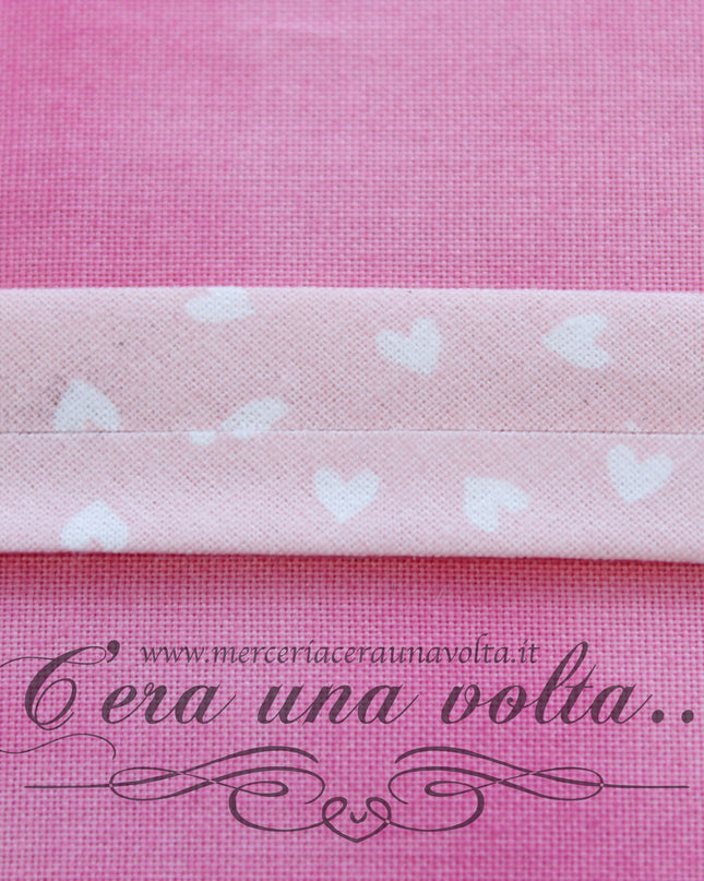 Sbieco di cotone cuori Rosa