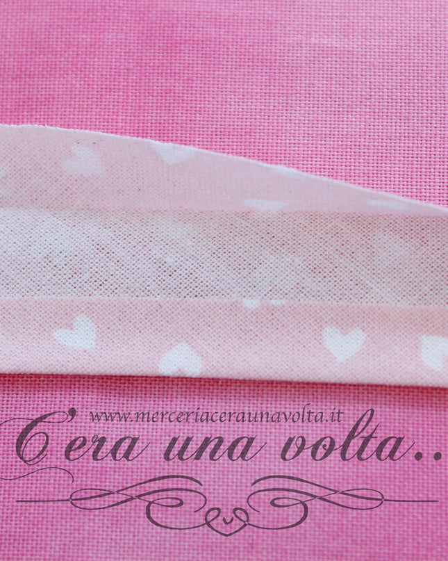 Sbieco di cotone cuori Rosa