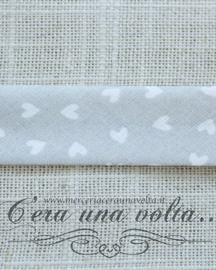Sbieco di cotone cuori Grigio Seta