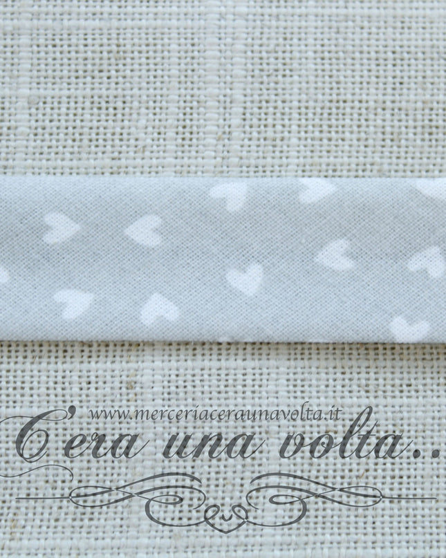 Sbieco di cotone cuori Grigio Seta
